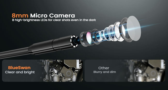 snake camera with light