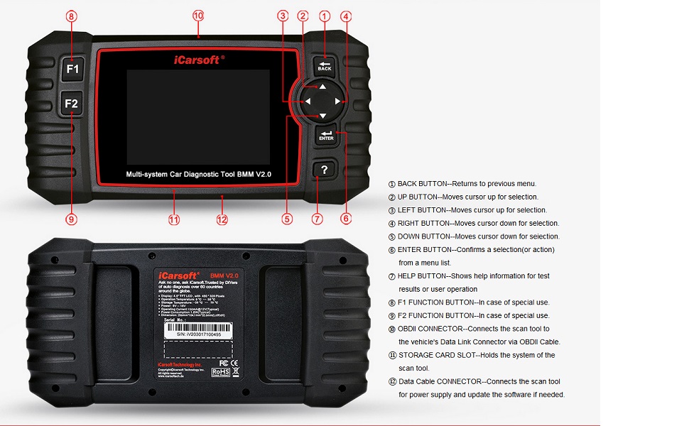 OBDII Engine Code Reader Functions