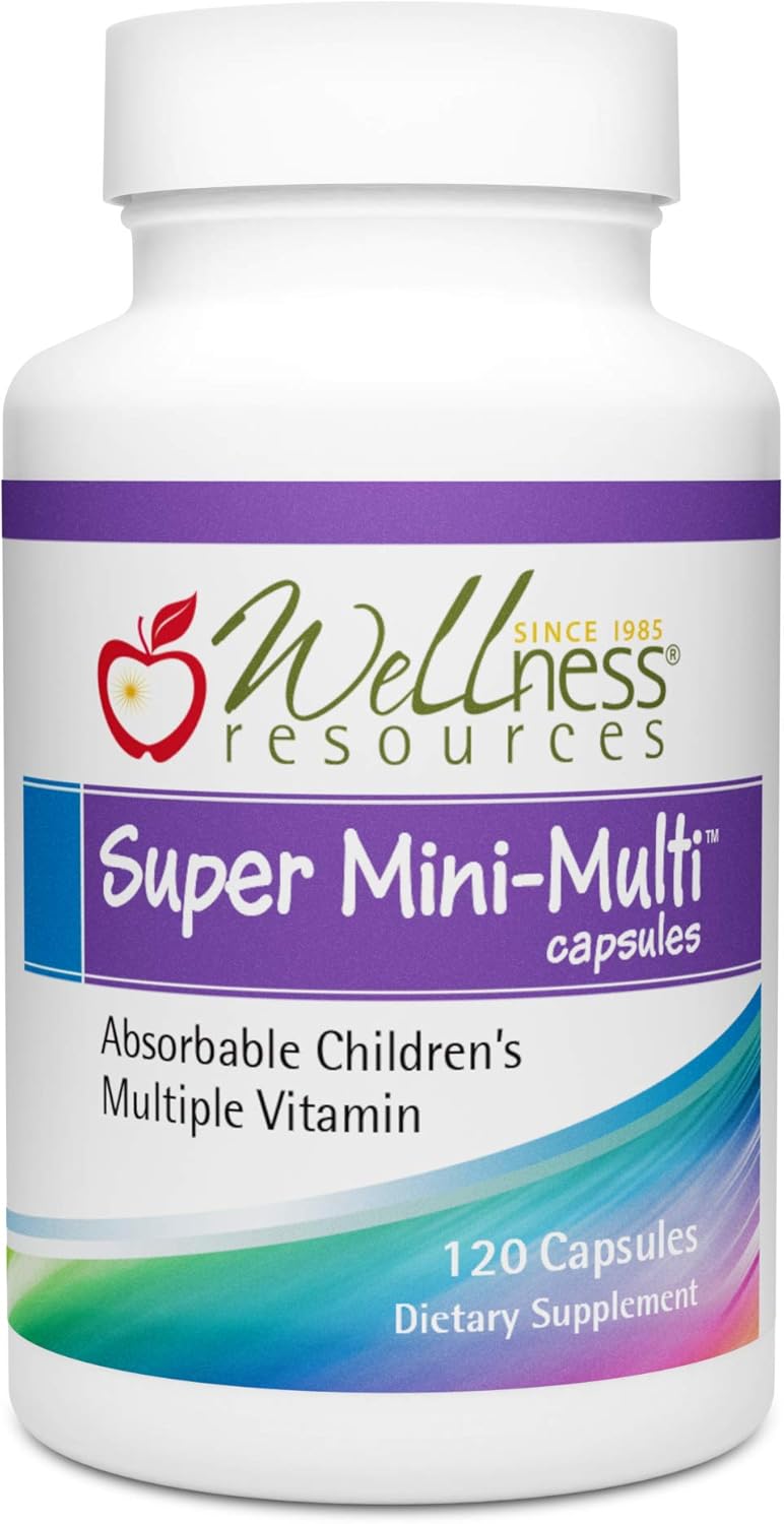 Super Mini-Multi - Children's Multivitamin Swallowable Capsules with Methyl Folate, Methyl B12 and Coenzyme B Vitamins for Growth, Focus, Brain Health (120 Capsules) eBaydiy Tools