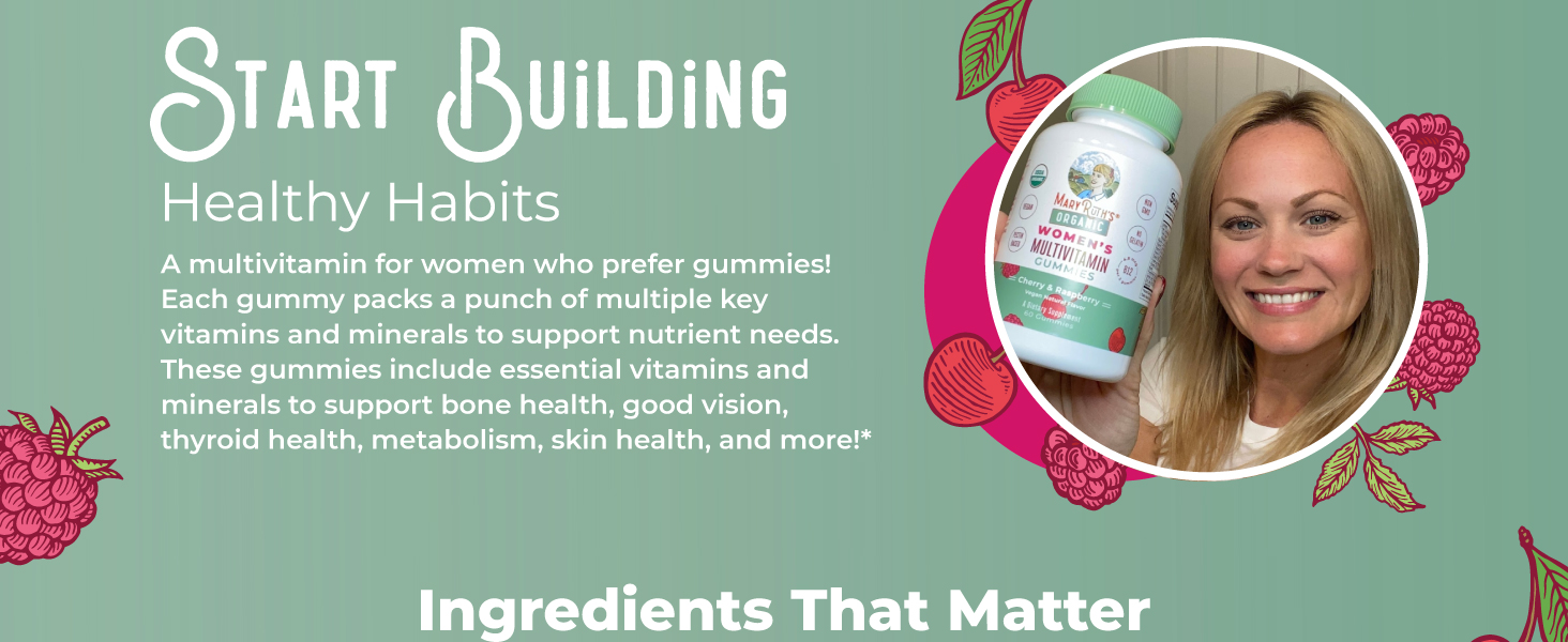 Women's Multivitamin Gummies, Cherry &amp; Raspberry, Org, 60 ct