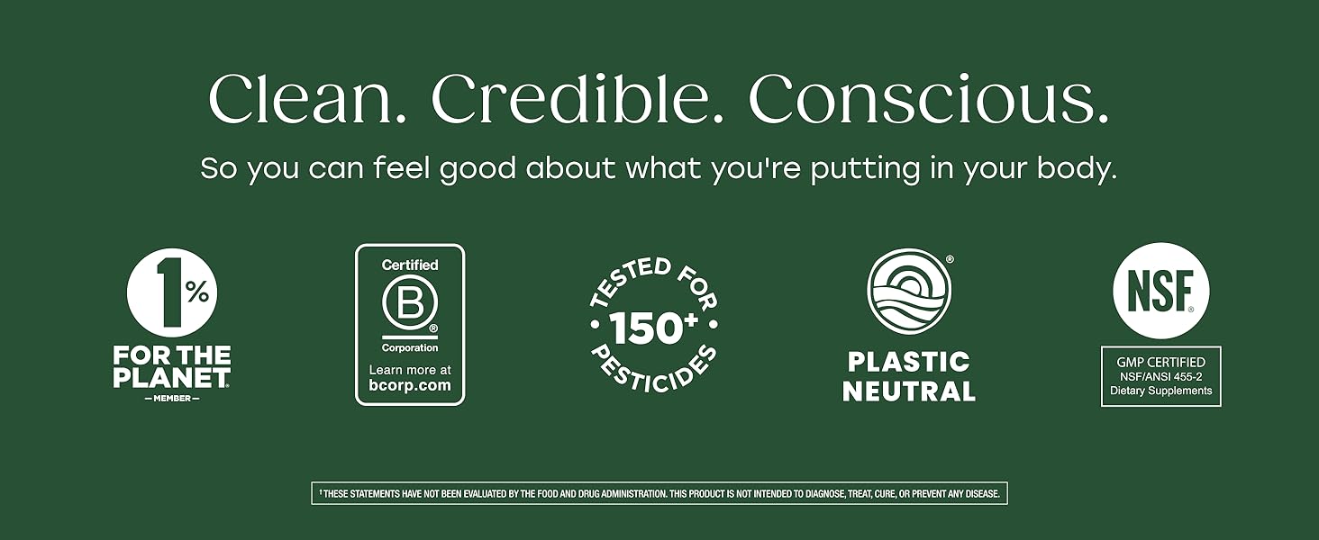 MegaFood tests for 150+ pesticides, is a certified B Corp and 1% for the Planet member.