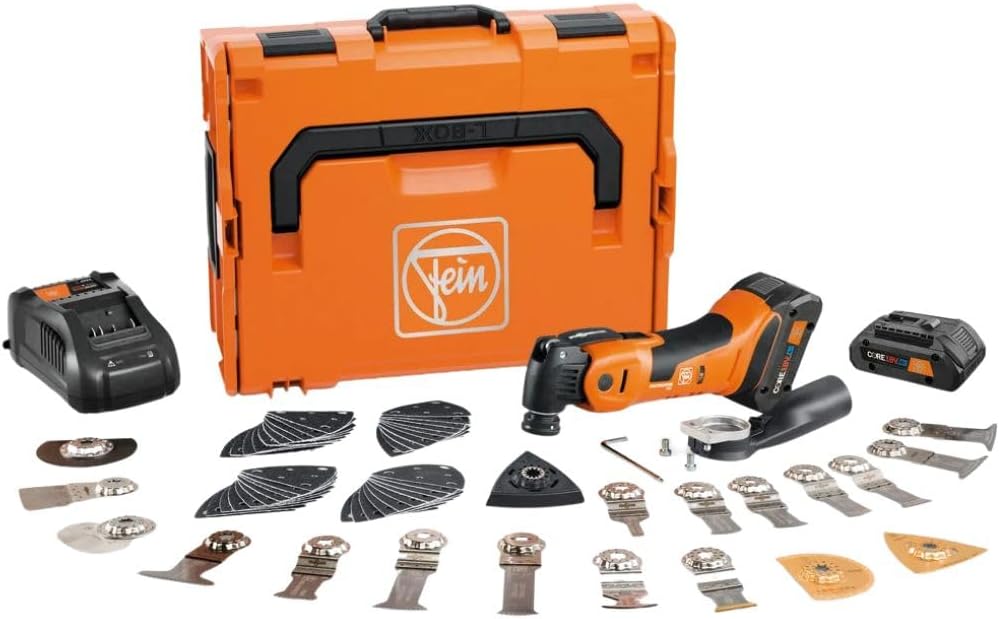 Fein Cordless MultiMaster AMM 700 Max Top 4 Ah AS for Interior Construction and Renovation - Starlock Max Mount, QuickIn System, AMPShare/Bosch 18V Battery Compatible - 71293661090
