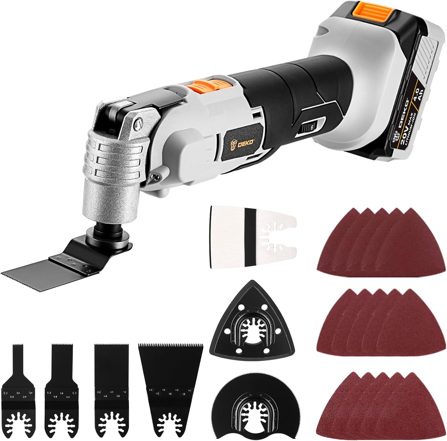 20V Cordless Oscillating Tool, Brushless Variable Speed Oscillating Multi-Tool with 3° Oscillation Angle, 25 Accessories, Ideal for Cutting, Sanding, Grinding, Scraping & More, Battery Included