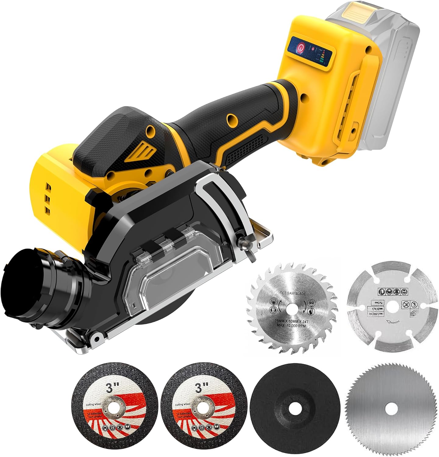 3" Mini Circular Saw Compatible With DeWalt 20V MAX Battery(NO Battery) Cordless Cut Off Tool with Brushless Motor,3" Blades,19500RPM,Removable Dust Cover for Metal/Wood/Tile/Plastic
