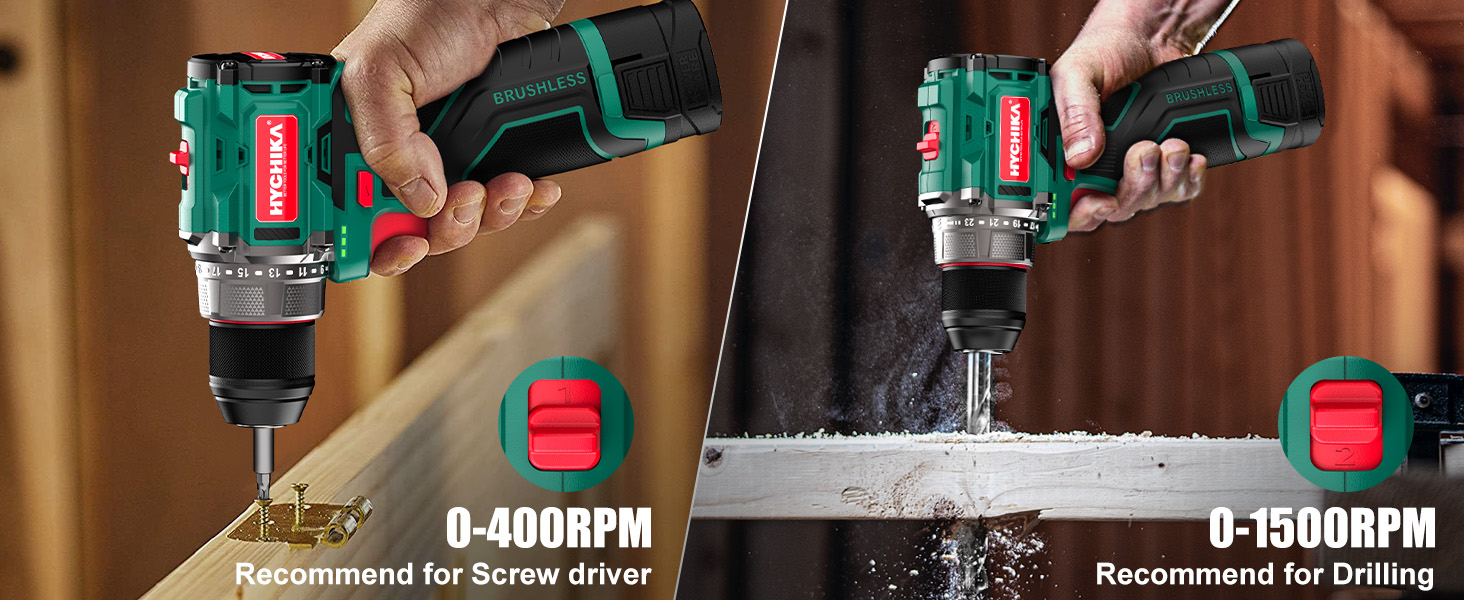 2 variable speeds cordless drill