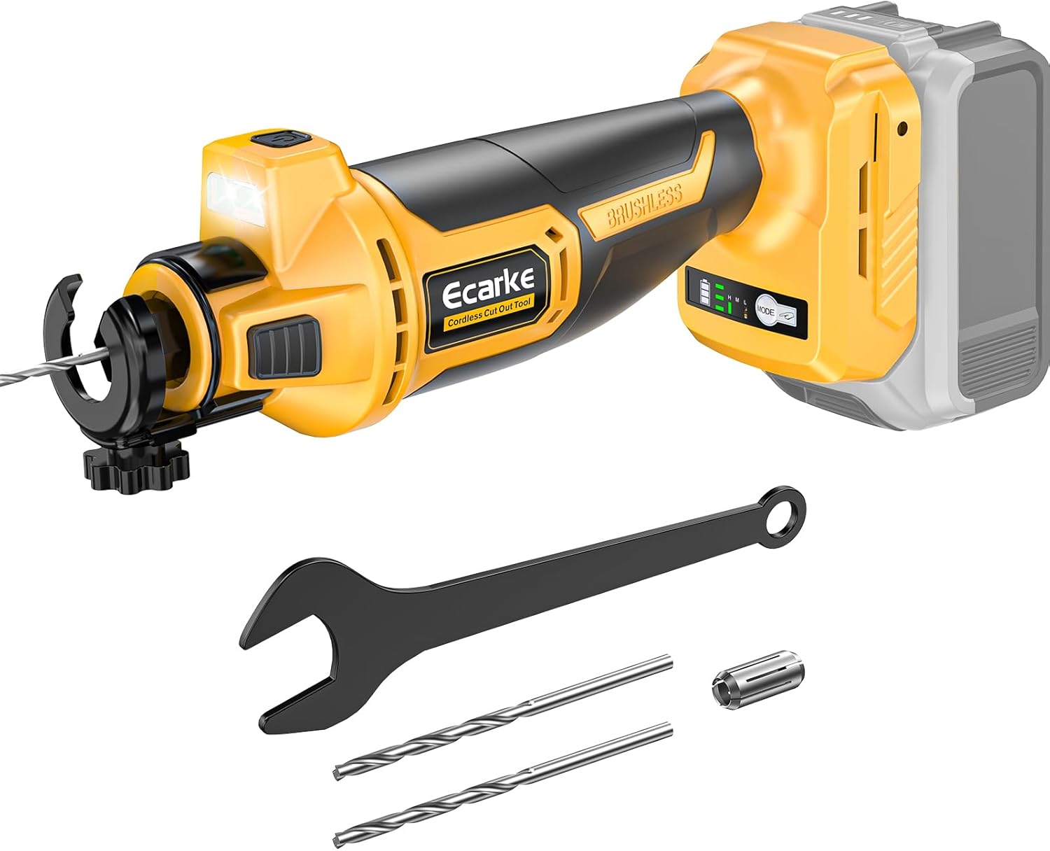 Ecarke Cordless Drywall Cutting Tool Compatible with DeWALT Battery: Ecarke Up to 30000 RPM Brushless Router 20v Saw with 3 Speed Adjustable,Drywall Rotary Tool for Sheetrock,Wood,Plywood(Tool Only)