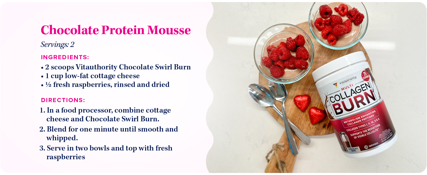 Chocolate Protein Mousse with Unflavored Collagen Powder.