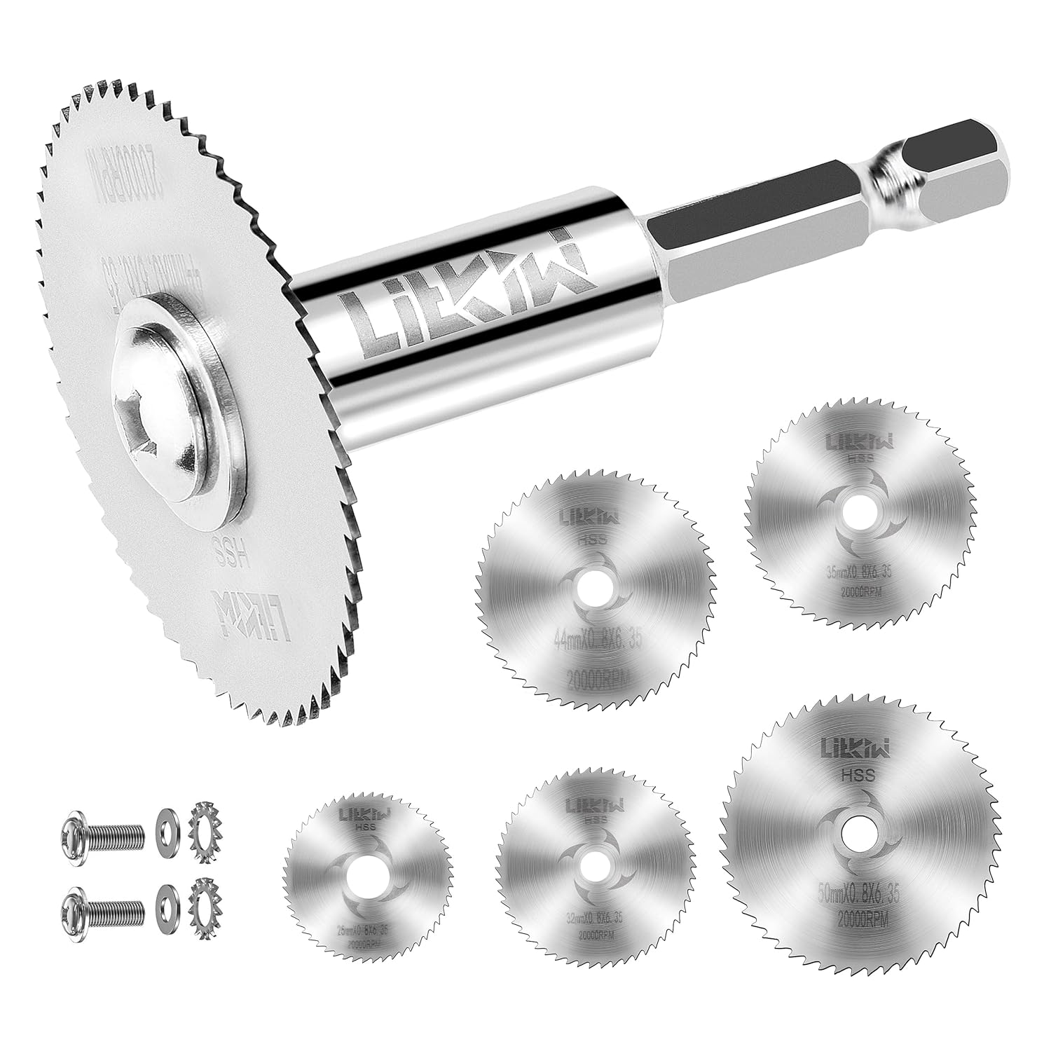 1/4-Inch Hex Shank Rotary Drill Saw(with 5PCS Blades),HSS Saw Disc Wheel Cutting Blades for Drills Rotary Tools