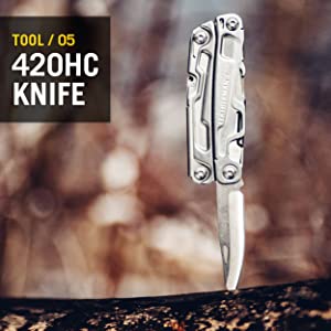 Rev Pocket Size Multitool with Package Opener and Screwdrivers, Stainless Steel