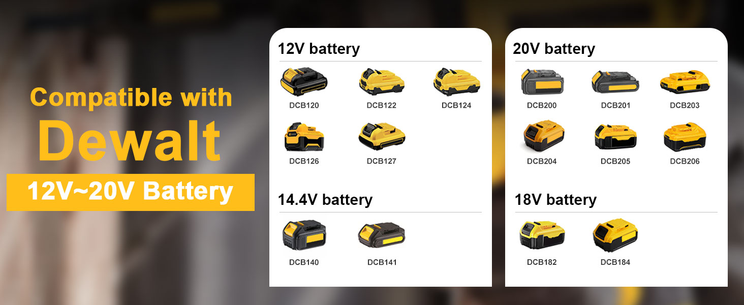 DCB102 battery charger with 5.0ah battery