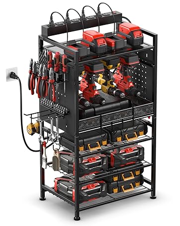 power tool organizer with charging station