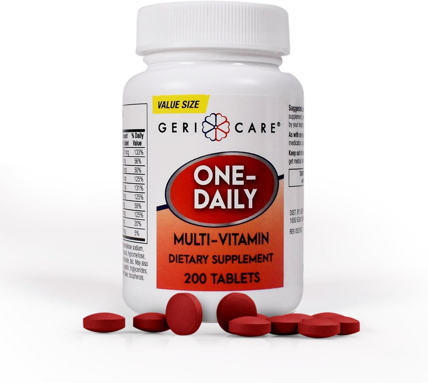 One-Daily Multi-Vitamin Tablet, 200 Count by GeriCare| Adult Multivitamin Supplement for Men & Women | Easy-to-Take Dietary Supplement with Vitamins A, C, D3, B, Calcium| Vitamin & Mineral Complex eBaydiy Tools