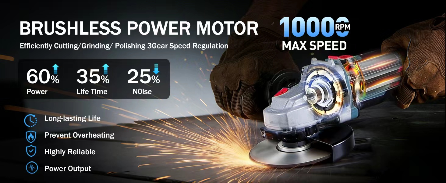 The maximum rotational speed of the brushless motor can reach 10,000 RPM.