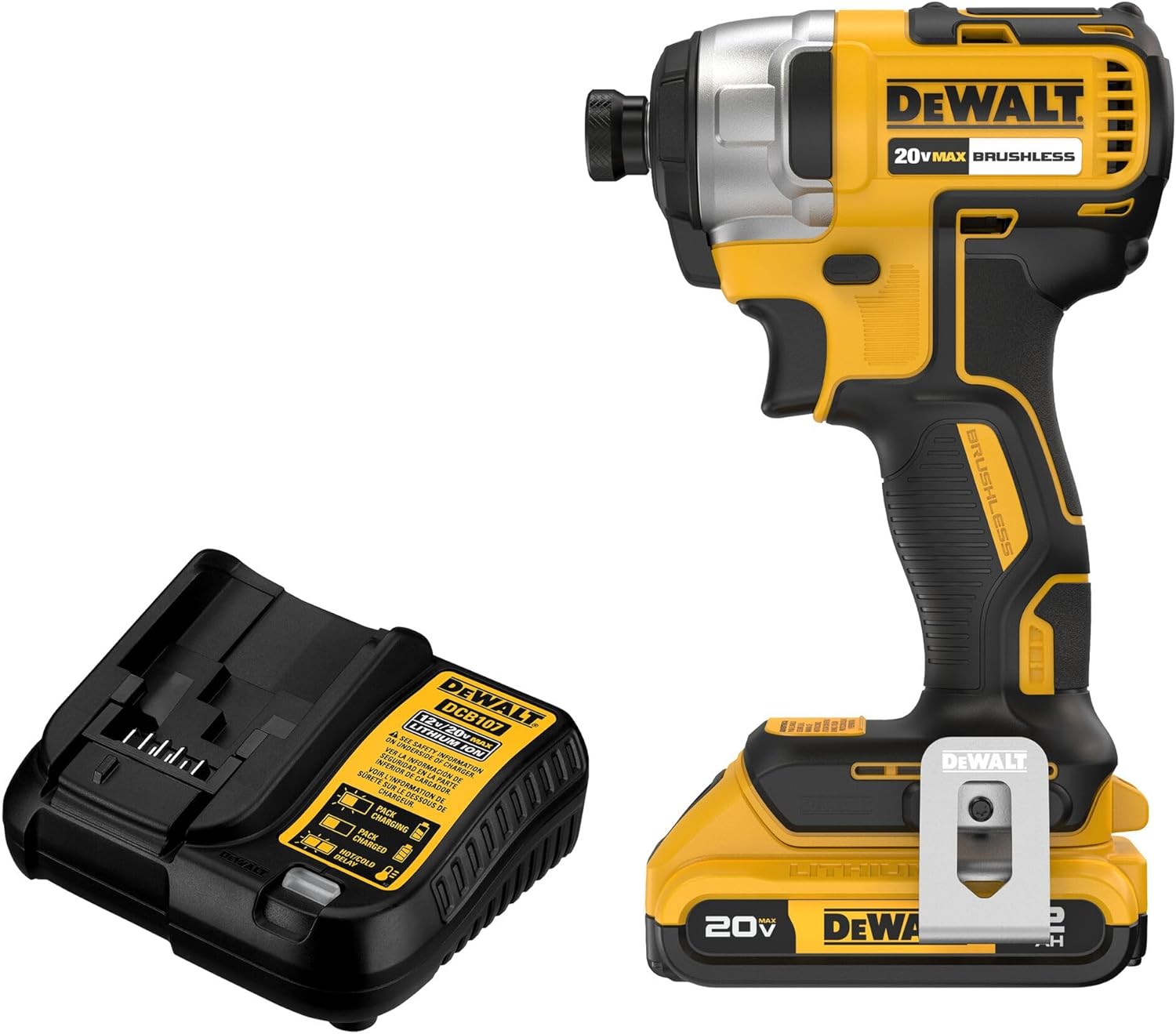 DEWALT 20V MAX Impact Driver, 1/4 Inch, Battery and Charger Included (DCF787D1)