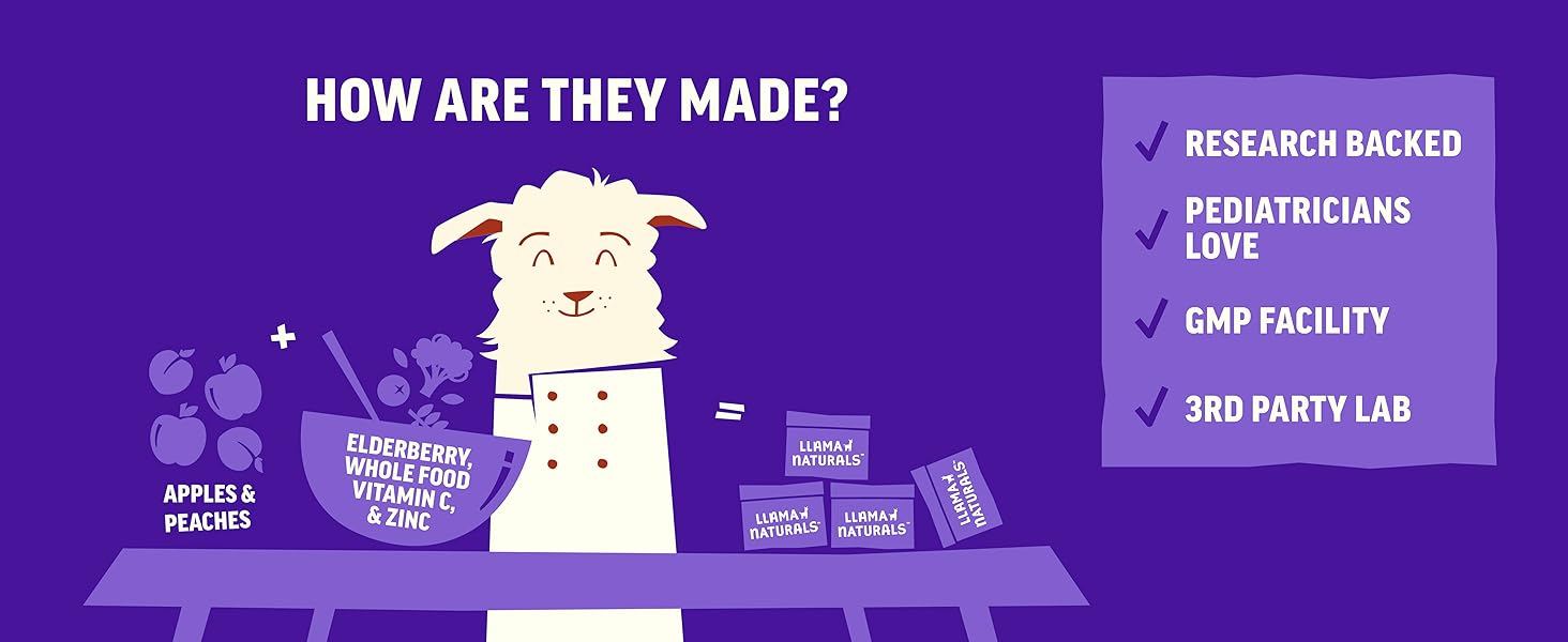 llama naturals kids elderberry gummies