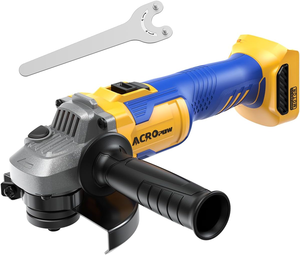 Cordless Angle Grinder 4-1/2", Compatible with Dewalt 20V Max Battery (Battery Not Included) Brushless Motor for Grinding, Cutting, Polishing and Carving(Tool Only)