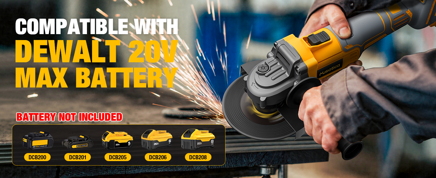 Angle Grinder Cordless for Dewalt 20V Max Battery