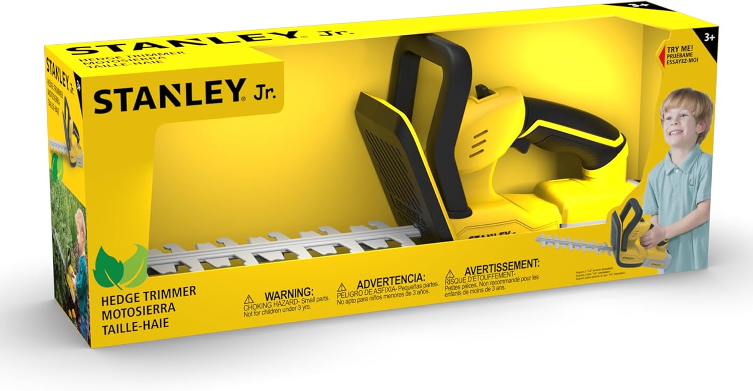 Stanley Jr Kids Hedge Trimmer - Battery Operated Toy Hedge Trimmer for Kids - Fun Pretend Play Tool for Outdoor Adventures - Safe and Realistic Design for Little Gardeners. Ages 3+