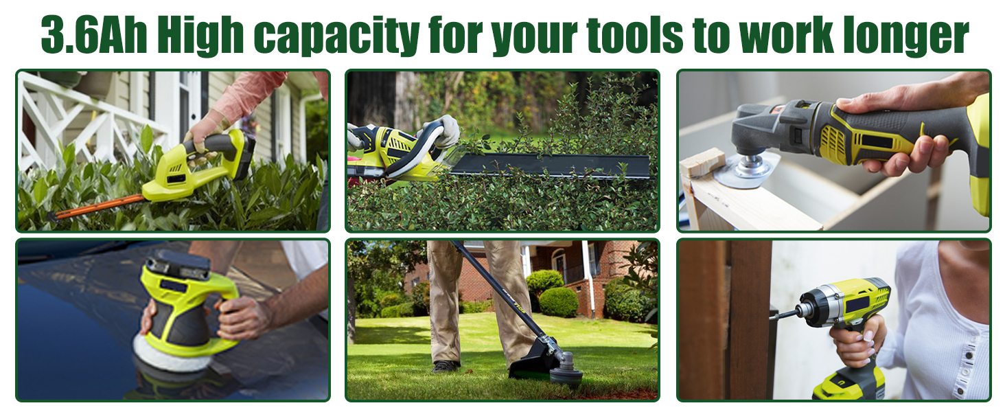 Replacement for Ryobi 18V 3.6A Battery