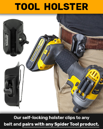 Spider Tool Holster clips to any belt and pairs with any other Spider Tool product!