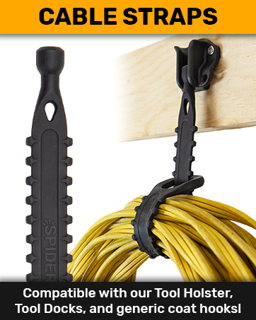 Spider Cable Straps allow you to easily carry and organize your cables, rope, cords and more!