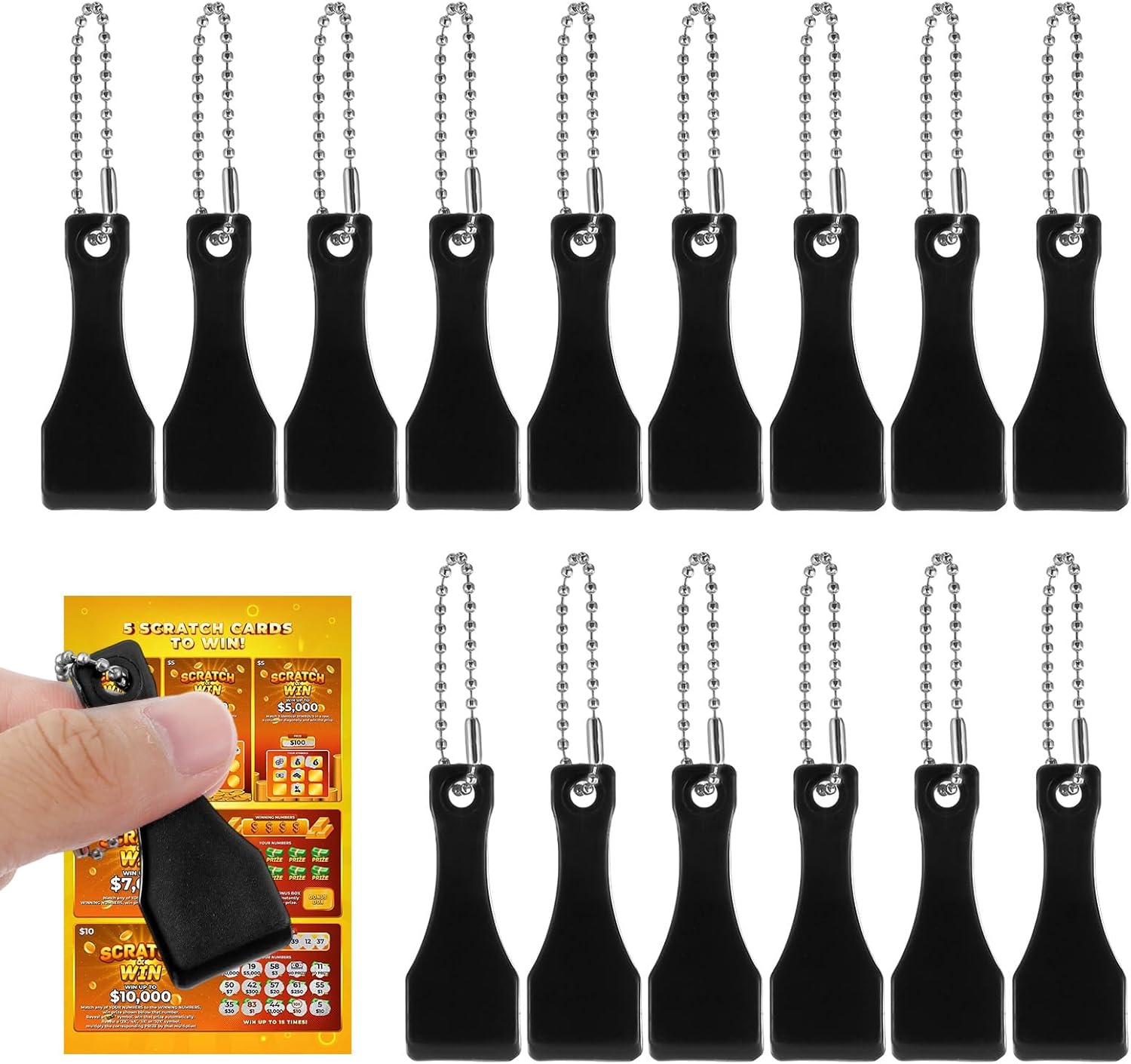 15Pcs Lottery Ticket Scratcher Tool, Plastic Lottery Scratcher Tool, Keychain Scoop Shape Scratch Off Tools, Lotto Scraper Keyring for Tickets Stickers Labels Films(Multi Color) eBaydiy Tools