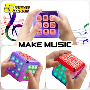 power your fun cubik led metallic electronic game stem toy make music feature