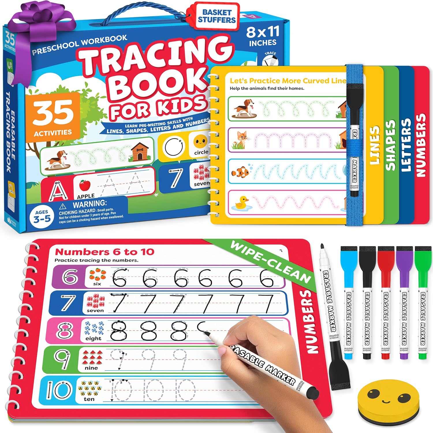 Preschool Learning Activities - Letter Tracing Books for Kids Ages 3-5 Toddler Handwriting Practice - Learning Books for 4 Year Olds, Educational Learning Toys for 3 Year Old - Easter Gifts for Kids