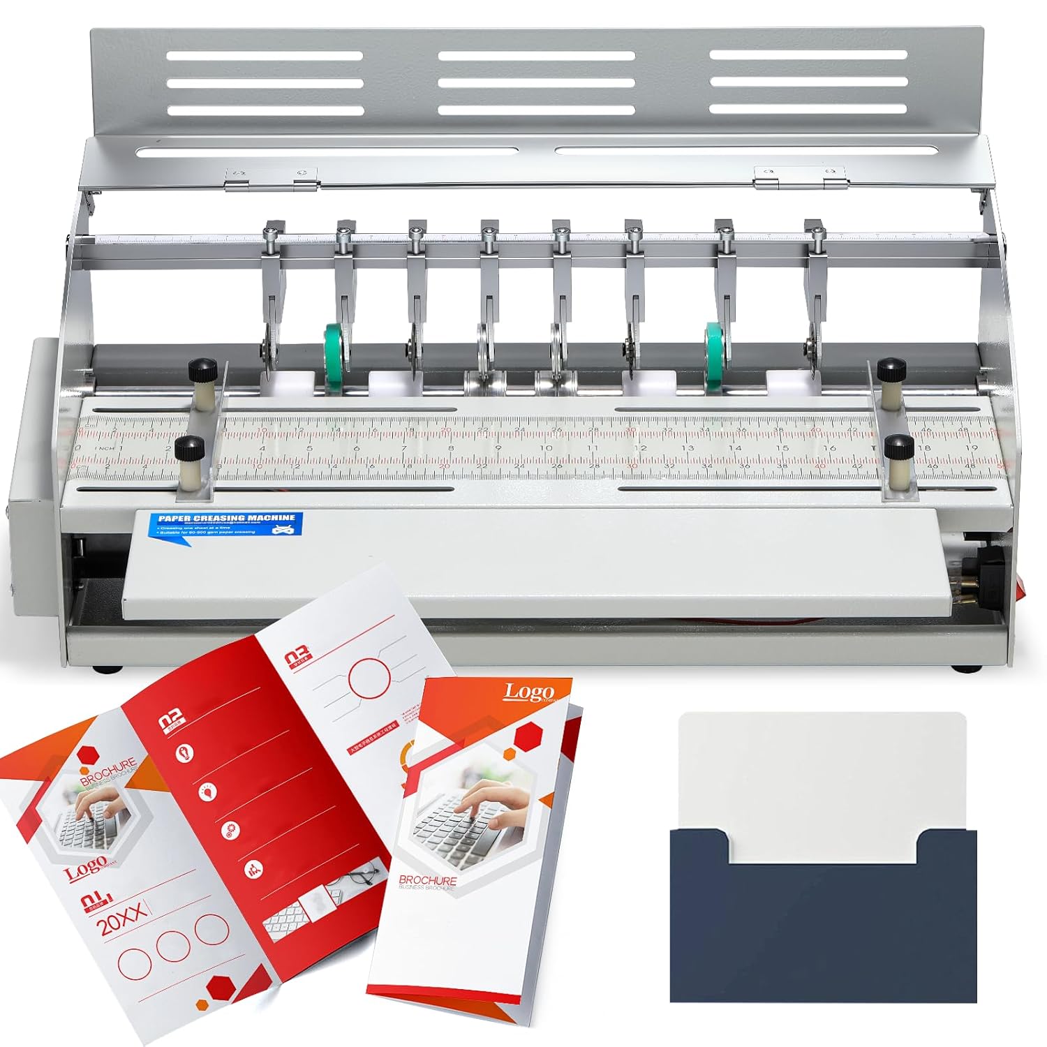 Mxmoonant Electric Creasing Machine Plus with 2X Creasing, 2X Perforating, 2X Cutting Blades, 25r/min Paper Creaser Perforator Cutter Folder for Greeting Cards Invitations Tickets 470mm 110V eBaydiy Tools