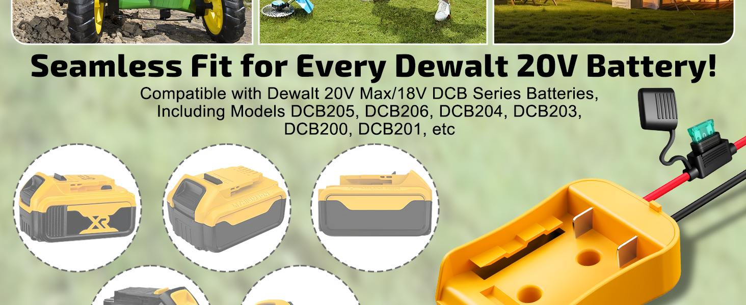 Dewalt 20V Battery Adapter for Power Wheels Drill Battery Adapter Converter Upgrade Conversion Kit