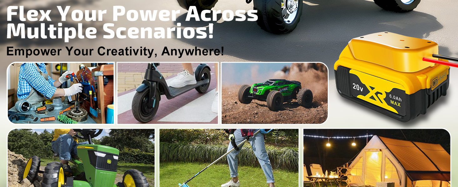 Dewalt 20V Battery Adapter for Power Wheels Drill Battery Adapter Converter Upgrade Conversion Kit