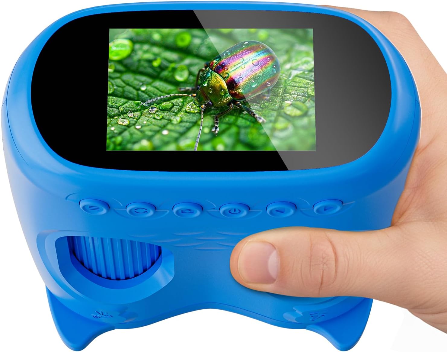 2-in-1 Kids Microscope Telescope, Temodu 2.0" 1000X Digital Microscope for Kids, HD Portable Education Telescope for Kids Birthday Festival Gift, Science Fun Toys for Children Age 4-12 (Blue)