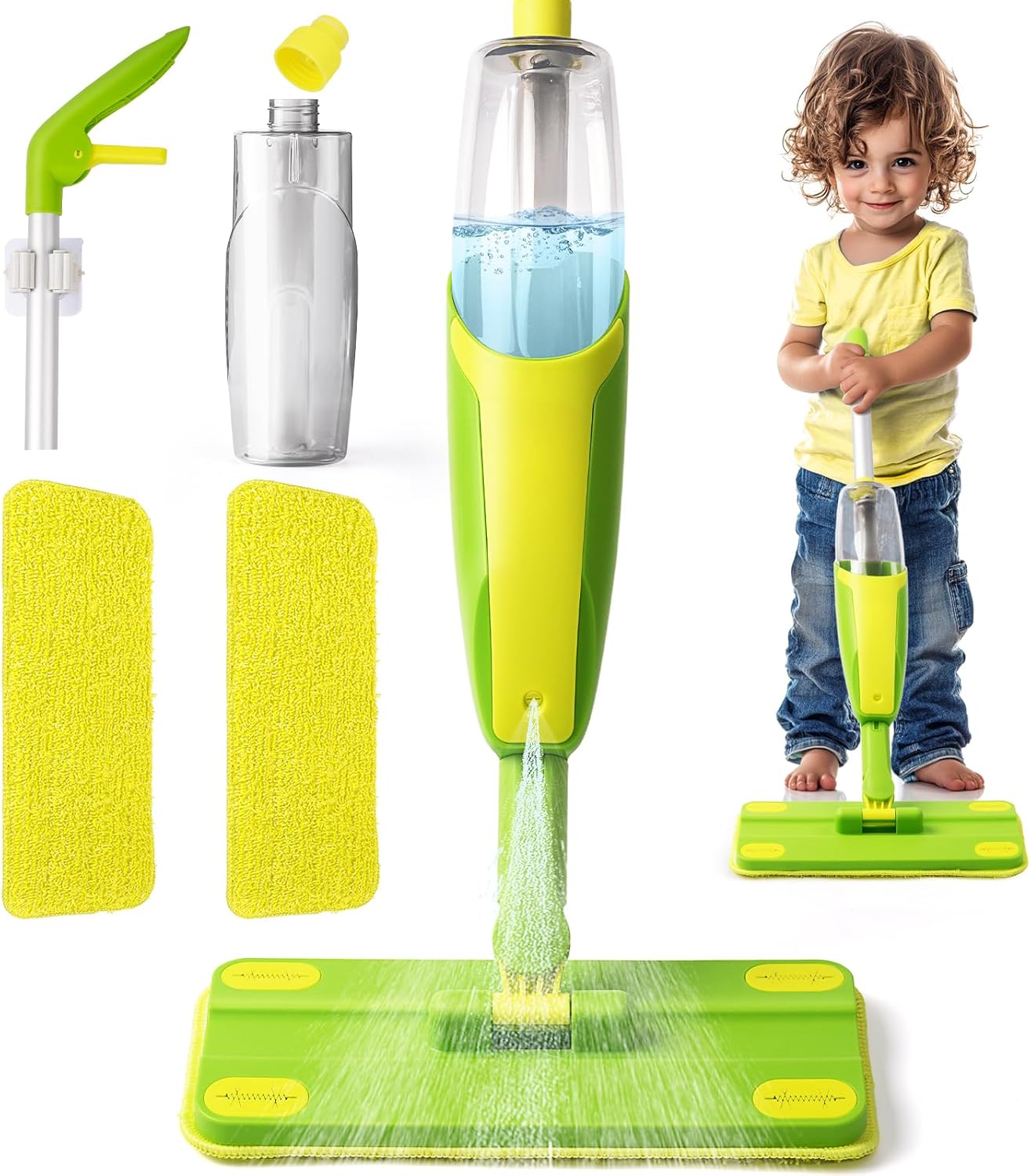 Toddler Spray Mop-Montessori Toys Mini Size Cleaning Mini Mop that Really Spray -Kid Pretend Play Toys Gift for Toddlers Girls Boys