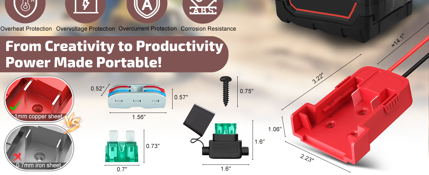 18V for Milwaukee M18 Battery Adapter for Power Wheels Power Tool Drill Battery Adapter