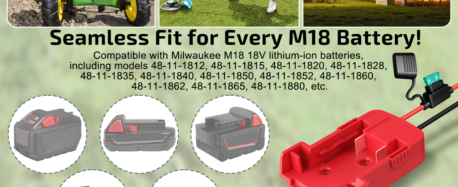 18V for Milwaukee M18 Battery Adapter for Power Wheels Power Tool Drill Battery Adapter