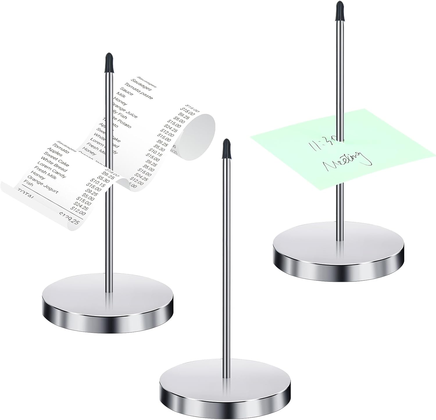 Chinco 3 Pcs Receipt Holder Spike, Bill Fork, Check Spindle, Ticket Stabber for Restaurant, Memo Holder Spike eBaydiy Tools