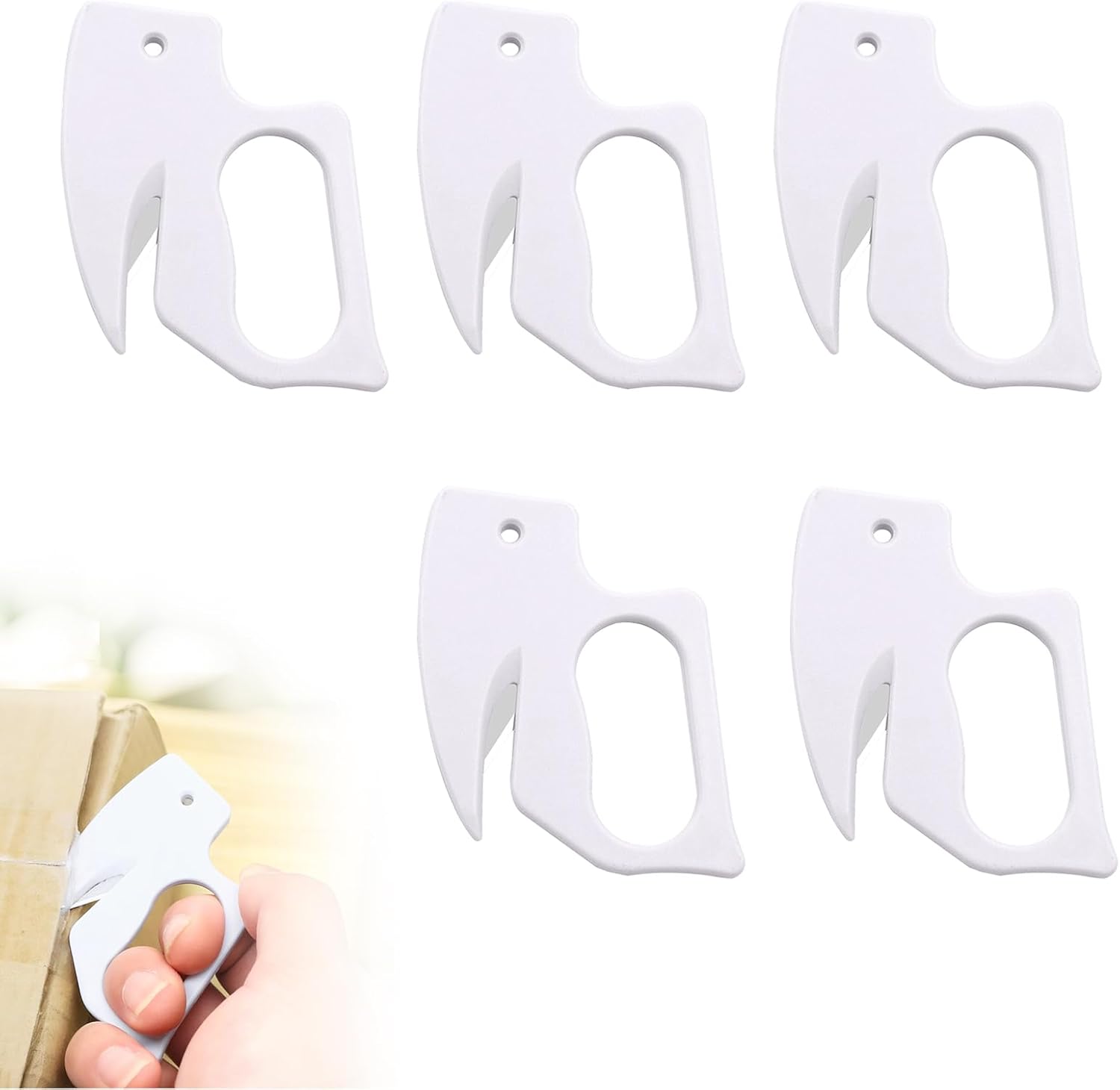 5PC Letter Opener Envelope Slitter, 2026 New Letter Openers Plastic with Blade Envelope Opener Mail Opener for Envelope,Package,Paper Cut,Safe Letter Opener (White)