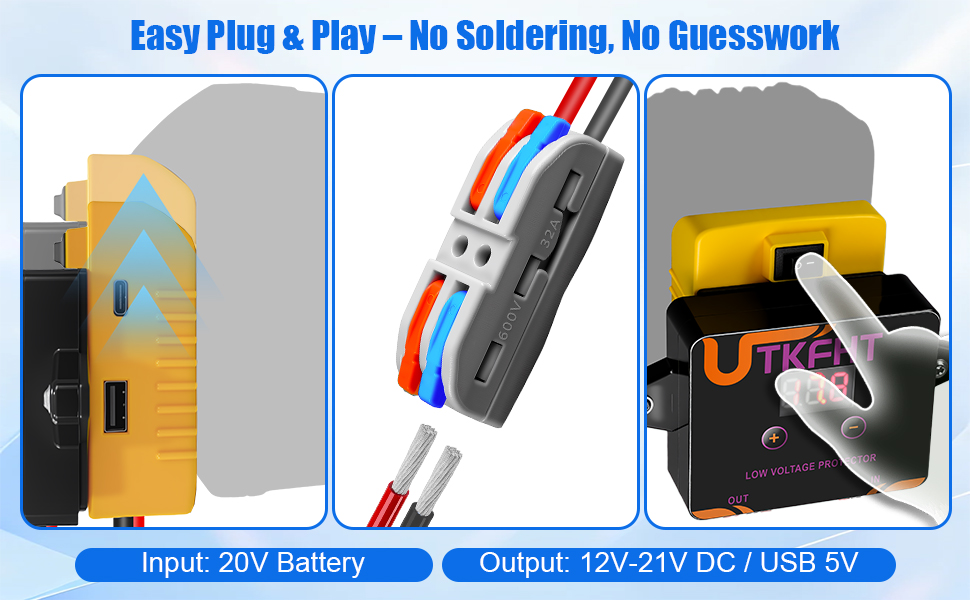 Power Wheel Battery Adapter Fit for Dewalt 20V