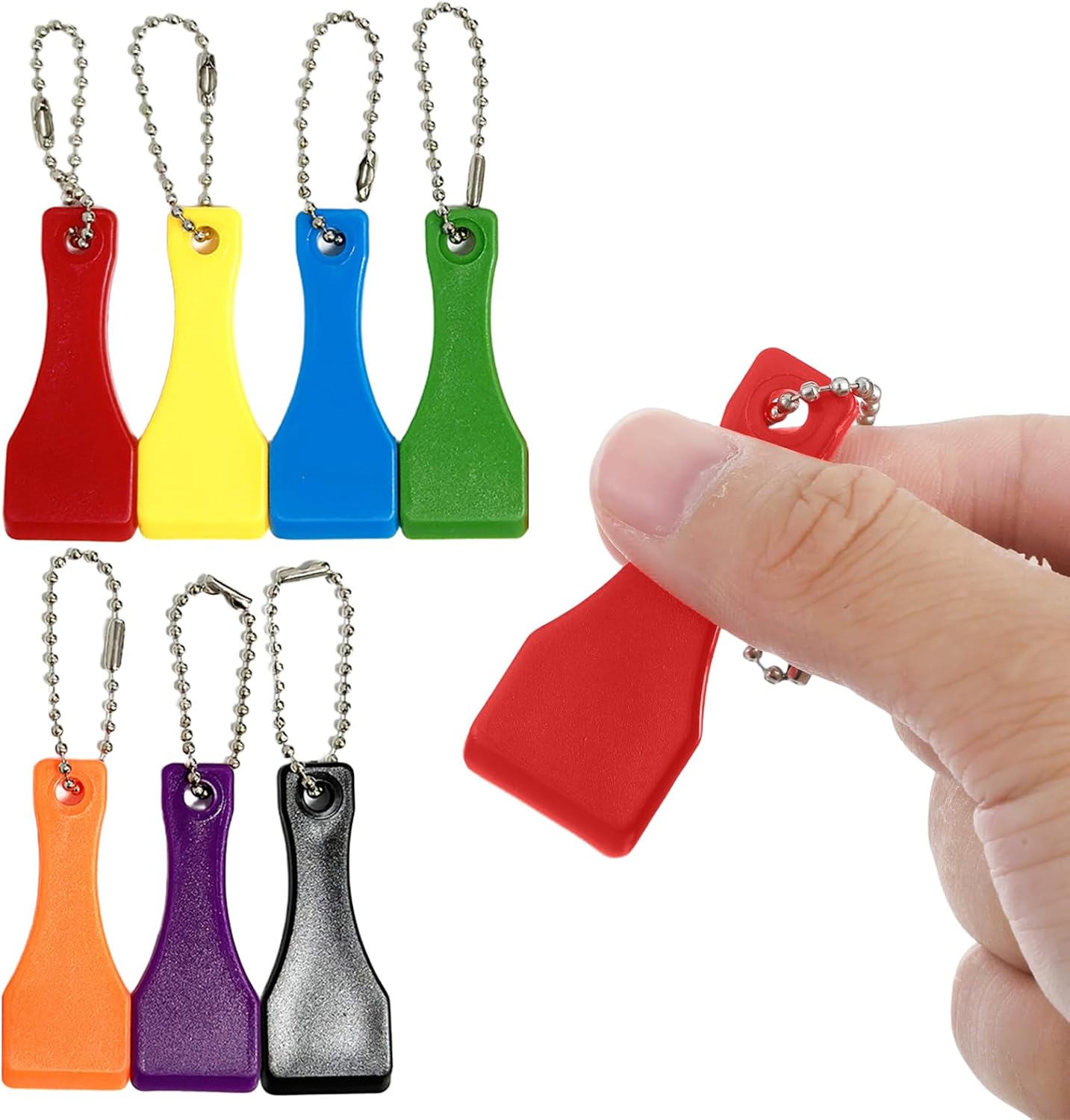 Lottery Ticket Scratcher Keychain, Compact Scratch Card Tool with Metal Chain, Multi-Purpose Plastic Scraper for Lottery, Game Cards eBaydiy Tools