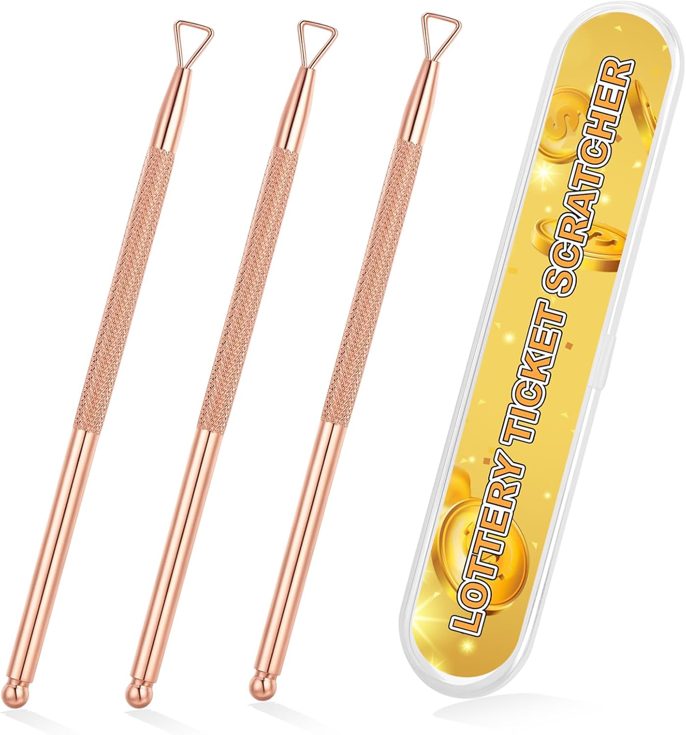 3PCS Lottery Ticket Scratcher Tool, Lottery Ticket Holders, Lottery Scratcher Tool, Scratch Off Tool Backscratchers, Scratch Off Stickers Lotto Scratcher Tool, Back Scratcher Metal Scraper Tool eBaydiy Tools
