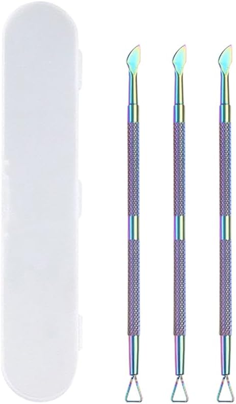 3 Pcs Metal Lottery Ticket Scratcher Label Scraper Tool Scratch Off Tool Stainless Steel Nail Pusher and Cuticle Cutter Rainbow Manicure and Pedicure Tools Scraping Tool for Tickets Stickers eBaydiy Tools