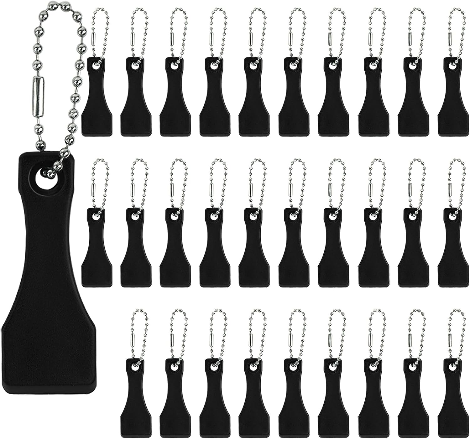 30 Pcs Black Lotto Scratcher Tool Plastic Scratch Ticket Scratcher Tool Card Scraper Scratch off Tool Scoop Shape Lotto Scratcher Keyring Lottery Ticket Scratcher for Label,Films, Lottery (Black) eBaydiy Tools