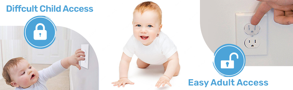 Difficult child access, Easy adult access babyproof power electric first box clear child-proof light