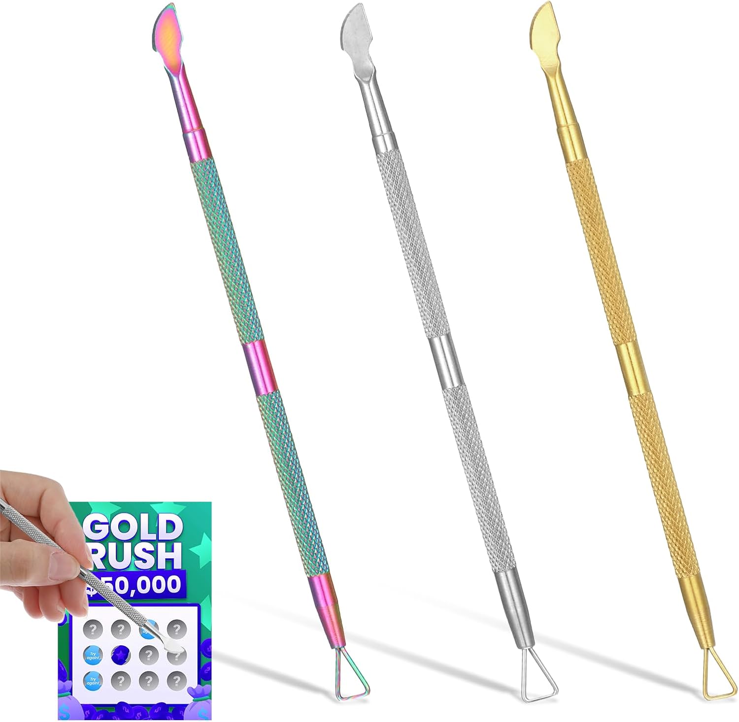 3Pcs Lotto Scratcher Tool,Metal Lottery Ticket Scratcher Pens Multi Use Scratch Off Tool Tickets Stickers Labels Numbers On Present Cards eBaydiy Tools