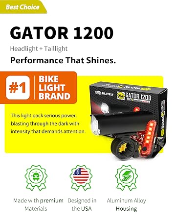 USB Rechargeable Bike Light Set Powerful Bicycle Front Headlight and Back Taillight