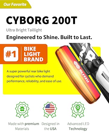 USB Rechargeable Bike Light Set Powerful Bicycle Front Headlight and Back Taillight