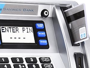 atm piggy bank for kids real money card coins and bills safe savings machine digital electronic