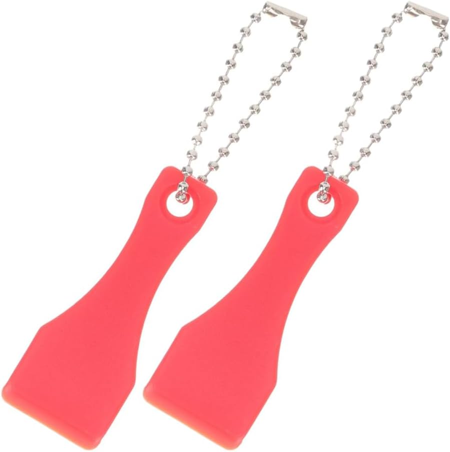 10 Pieces Lottery Ticket Scraper Lottery Ticket Scratcher Sticker Label Remover Plastic Small Scraper Shovel Shape Lottery Scratcher Lottery Scraper with Keychain, Red eBaydiy Tools