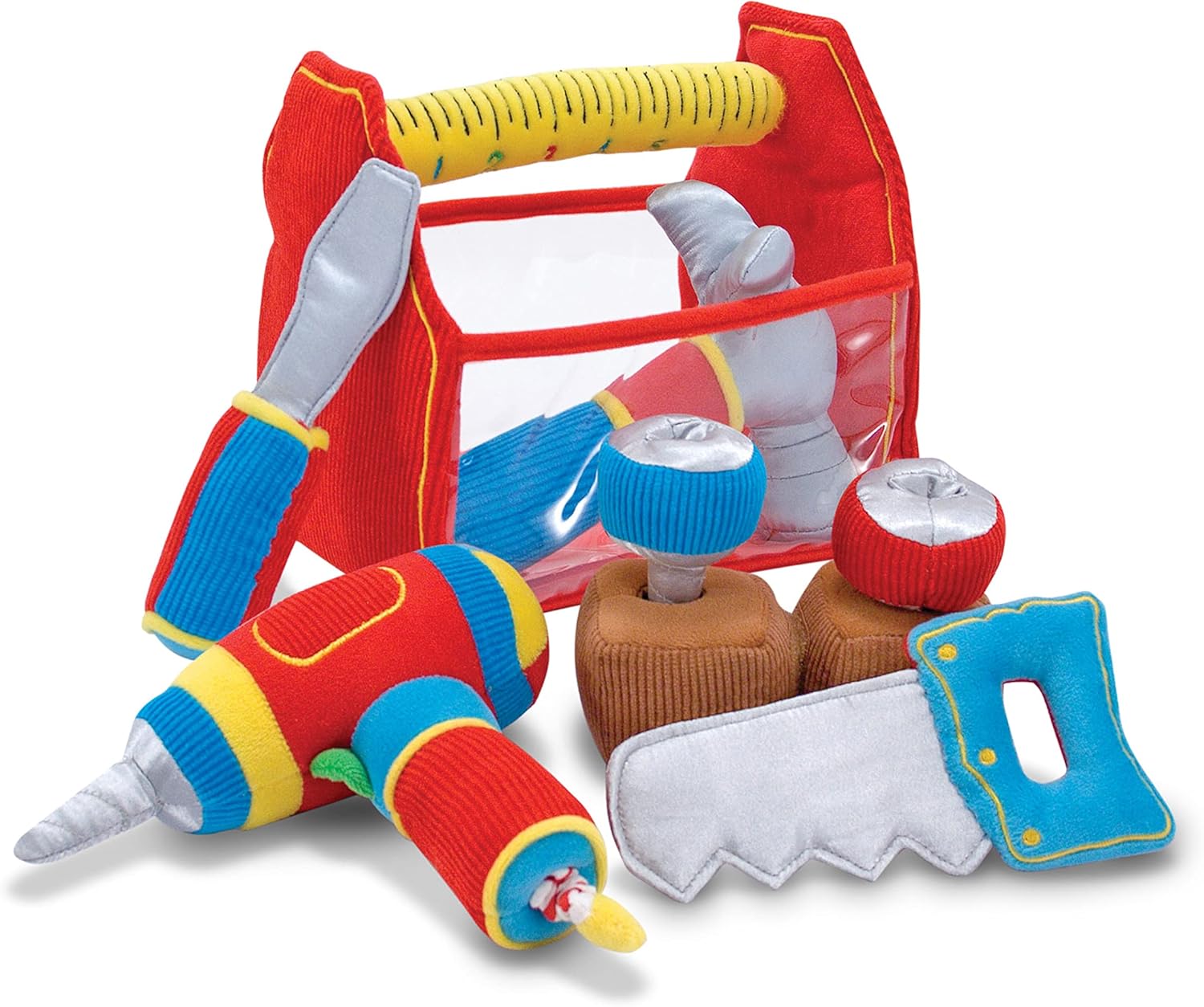 Melissa & Doug Toolbox Fill and Spill Toddler Toy with Vibrating Drill (9 pcs)