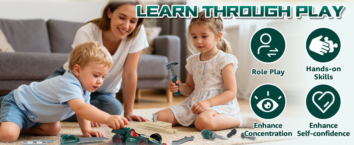 simulated tools sparks imagination, and is perfect for STEM learning and role-playing as builder